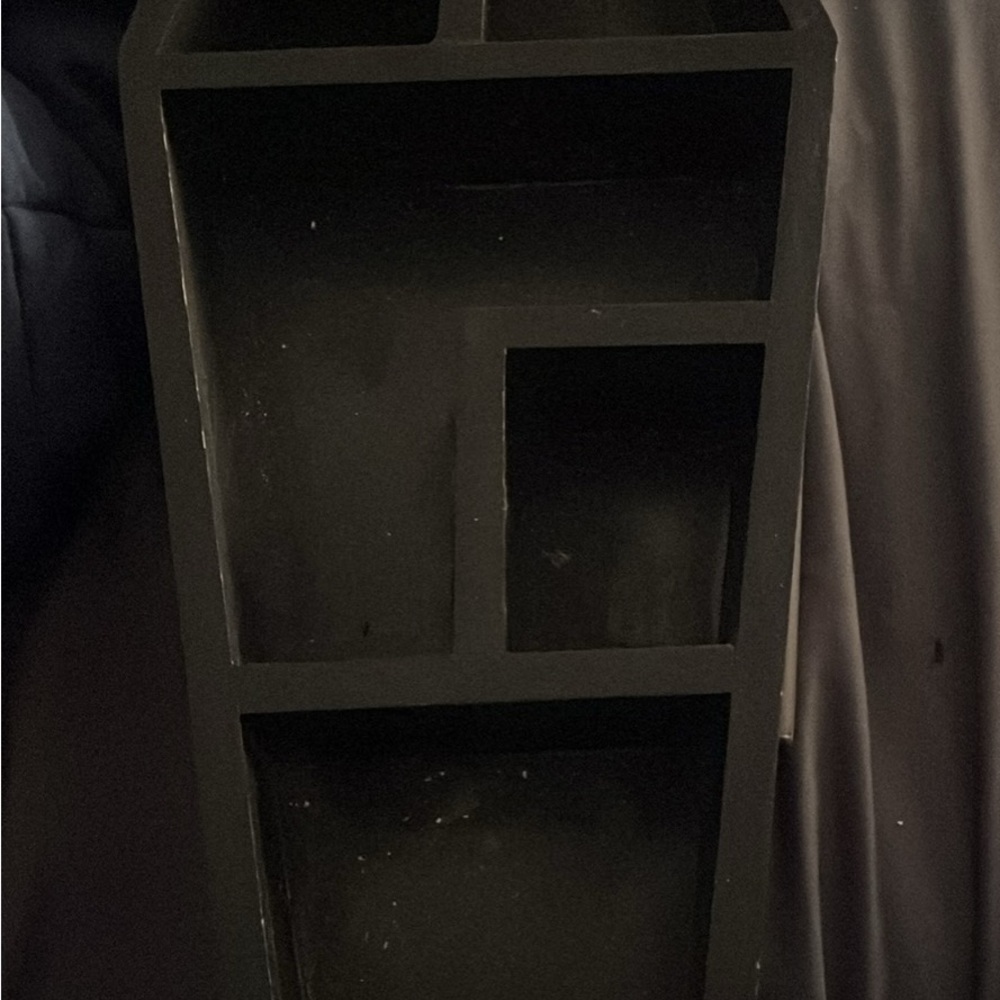 Black Wooden coffin self self mounting